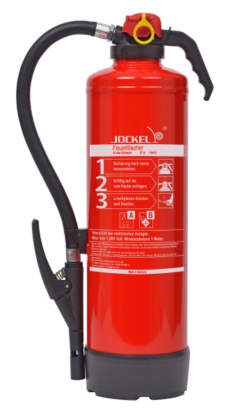 Jockel 6 Liter Schaum Feuerlöscher S6JX Bio 34 MIT WANDHALTER